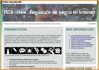 PEGI-online.net - El c�digo que regula los videojuegos. Con�celo