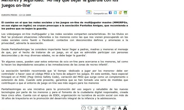Menores y seguridad: ‘No hay que bajar la guardia con los juegos on-line’