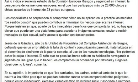 Aumentan los menores que se conectan a internet en su habitación [La Vanguardia]