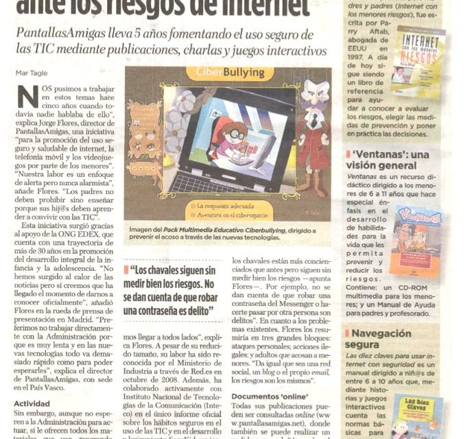 Padres e hijos concienciad@s ante los riesgos de Internet [La Gaceta de los Negocios]