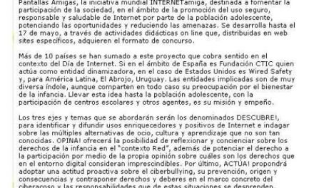 INTERNETamiga promueve el uso seguro de la Red por parte de la población adolescente de todo el mundo [CiberSur.com]