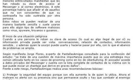 Al menos uno de cada 10 niños sufre el robo de su clave de email o Messenger [Andalucia24horas.com]