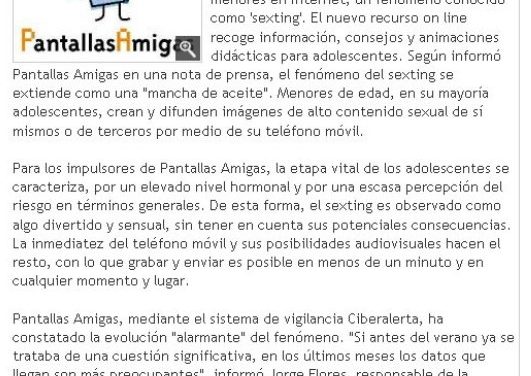 El ‘sexting’, otro peligro de Internet [DiarioDeTeruel.es]