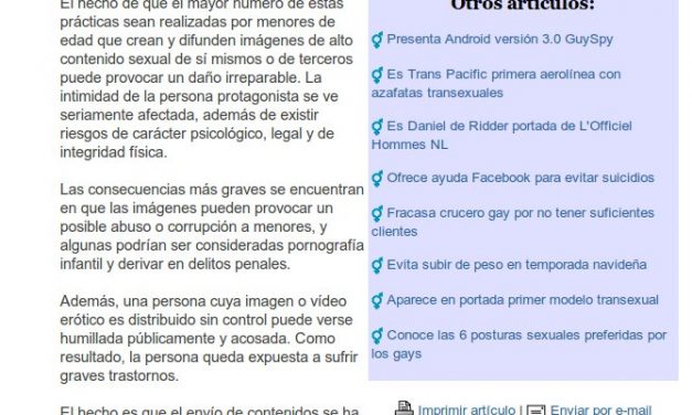 España: Alertan por inclusión de menores a la moda del «sexting» [Anodis.com]