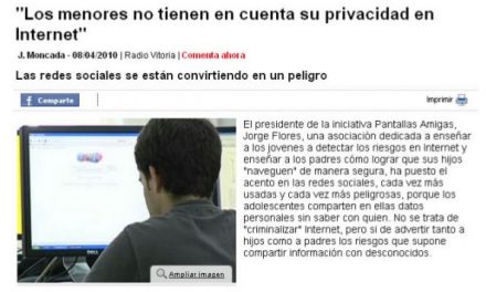 [Audio] Entrevista a Jorge Flores: «Los menores no tienen en cuenta su privacidad en Internet» [Radio Vitoria]
