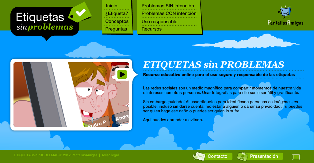 PantallasAmigas presenta ETIQUETASsinPROBLEMAS.com para promover el uso responsable de etiquetas en redes sociales