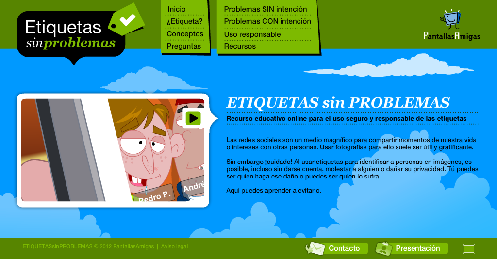 Captura del web ETIQUETASsinPROBLEMAS.com