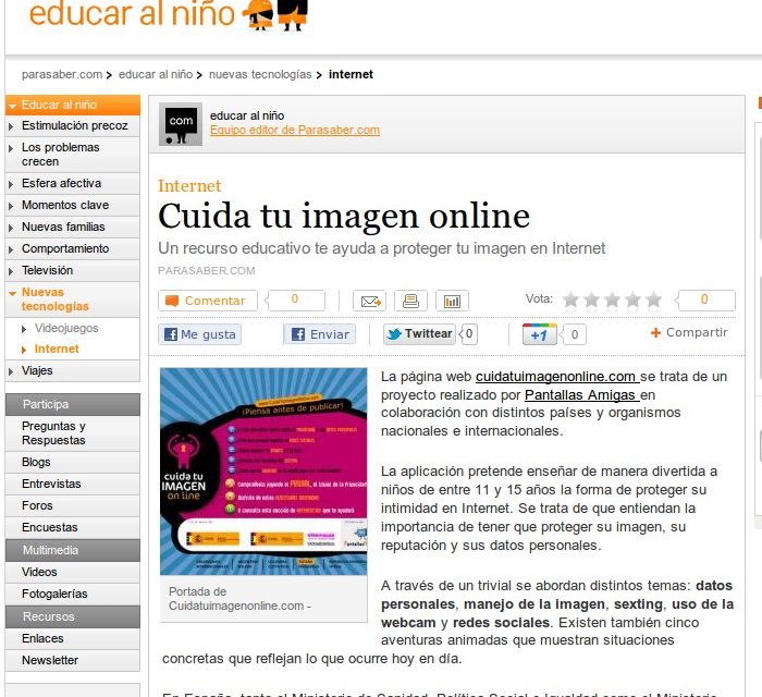 Cuida tu imagen online [ParaSaber.com]