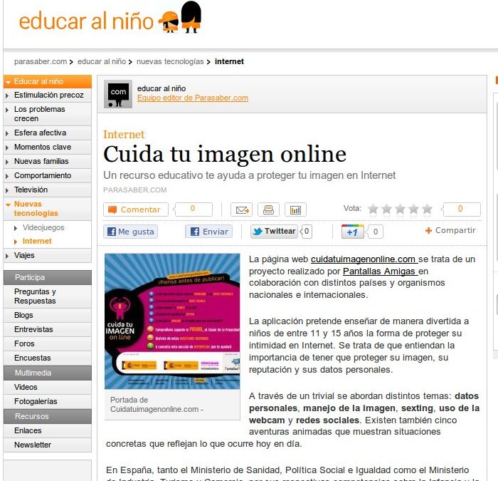 Cuida tu imagen online [ParaSaber.com]