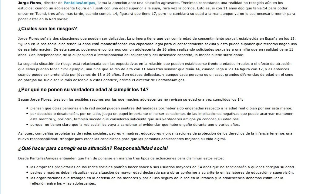 Mentir sobre la edad en las redes sociales implica riesgos para los adolescentes [CyberPadres.com]