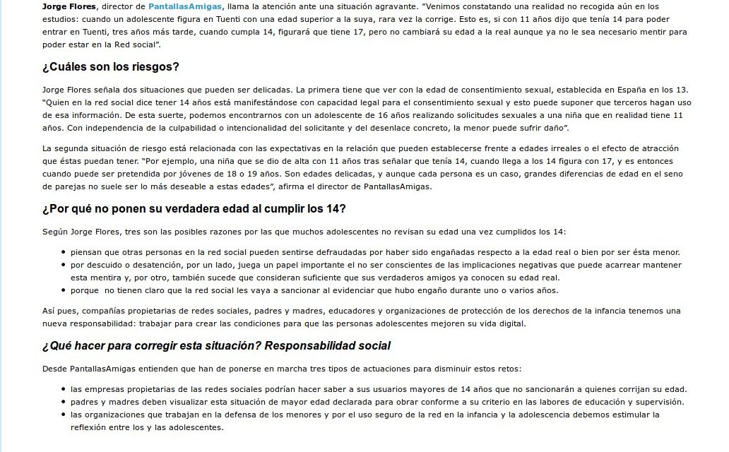 Mentir sobre la edad en las redes sociales implica riesgos para los adolescentes [CyberPadres.com]