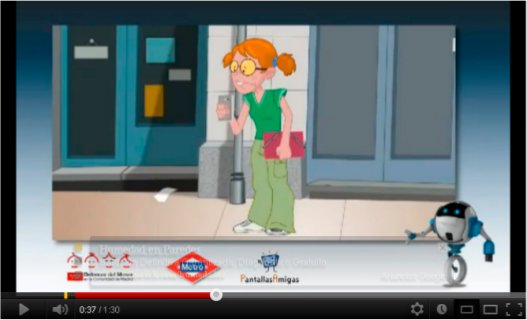 Captura de vídeo sobre ciberbullying