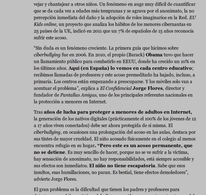 Claves para defender a tus hijos del acoso en la Red [El Confidencial]