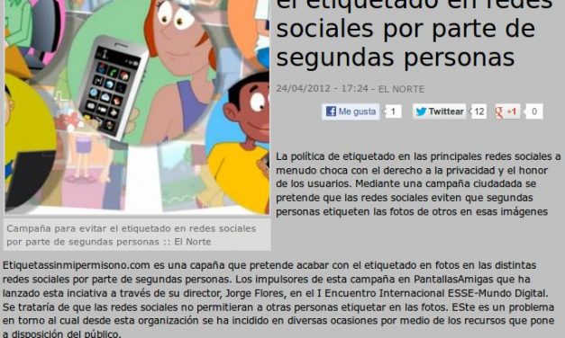 Campaña para evitar el etiquetado en redes sociales por parte de segundas personas [e-Volución]