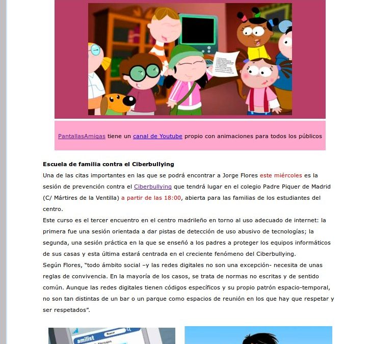 PantallasAmigas incide en la importancia de que padres e hijos compartan espacios y aprendizaje en el contexto digital [Cyberpadres.com]