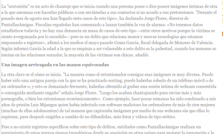 Aumento de los casos de «sextorsión» en España e Iberoamérica [eGlobalPress.net]