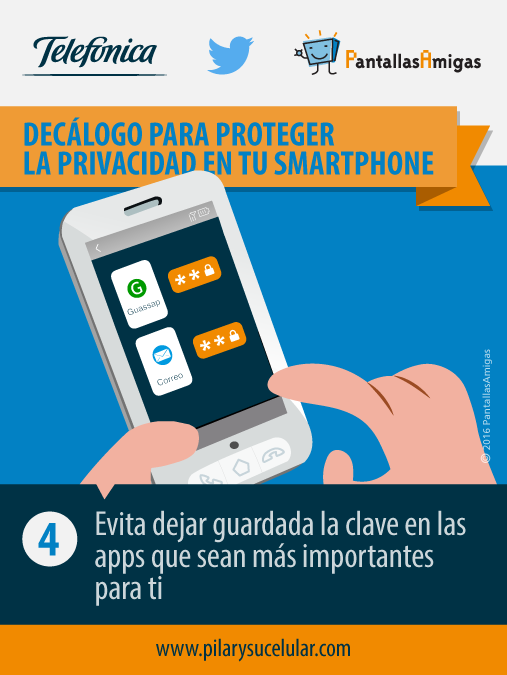 Pilar y su celular - decálogo para mejorar privacidad en Smartphone