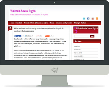 Captura de la portada del web violenciasexualdigital.info