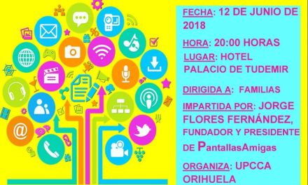 Servicio de prevención de conductas adictivas organiza charla sobre sin abuso de internet, videojuegos y móviles. Orihuela.