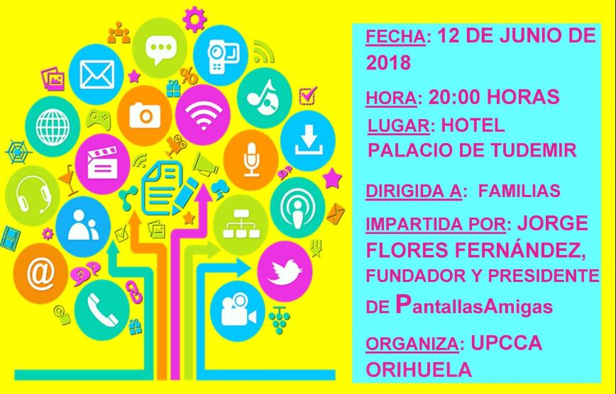 Servicio de prevención de conductas adictivas organiza charla sobre sin abuso de internet, videojuegos y móviles. Orihuela.