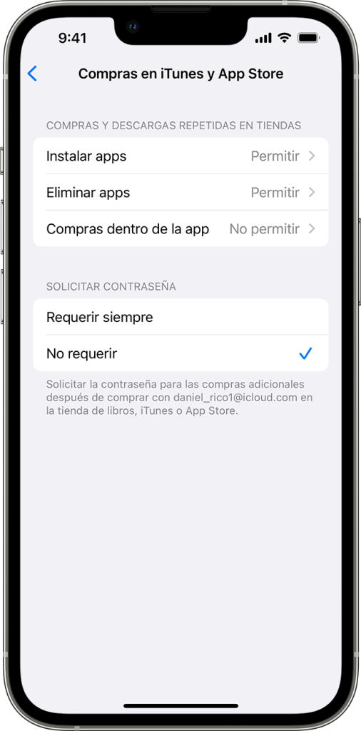 Impedir compras en iTunes y App Store