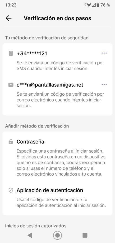 Activar Autenticación en dos fases en TikTok