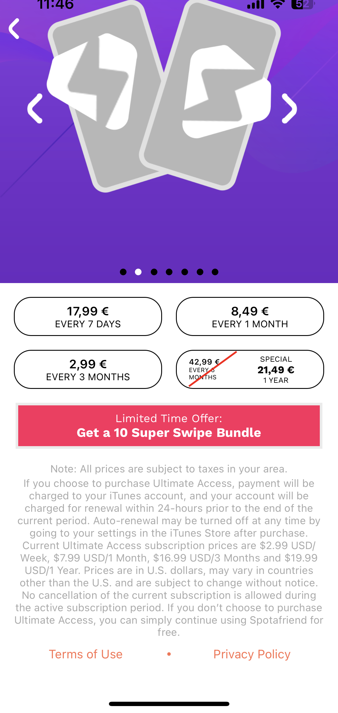 SpotAFriend pagos dentro de la app
