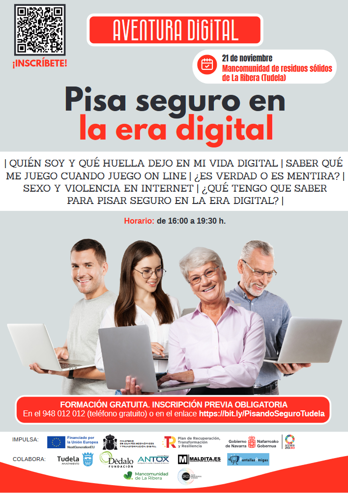 'Aventura Digital' celebra su taller 'Pisa seguro en la era digital' en Tudela