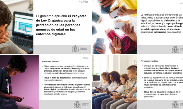 El Gobierno aprueba la Ley para la protección de las personas menores de edad en los entornos digitales