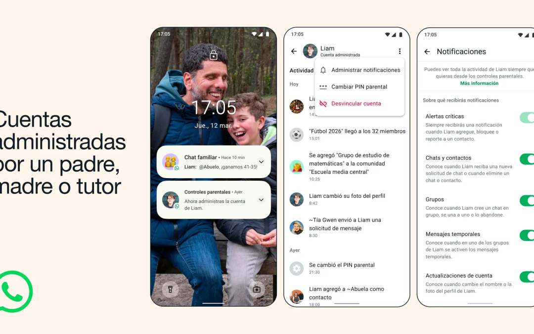 Cuentas administradas en WhatsApp para preadolescentes bajo supervisión parental