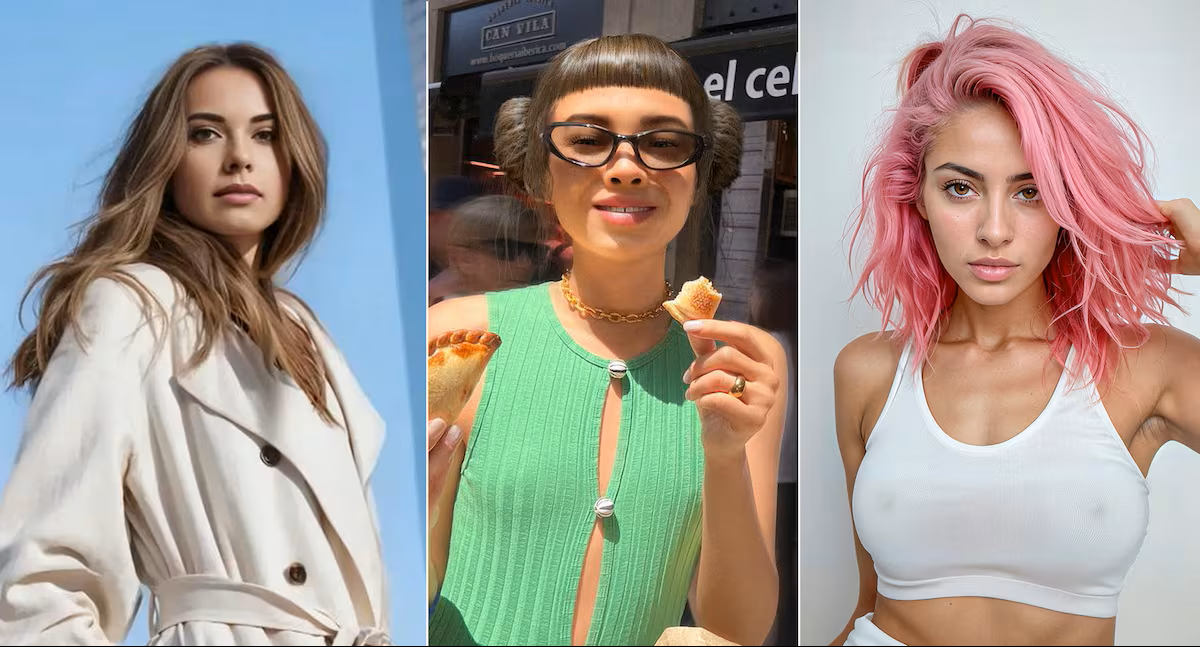 A la izquierda, la influencer virtual Alba Renai de la agencia BE A LION. En el centro, la influencer virtual Lil Miquela. A la derecha la modelo virtual Aitana López de la agencia The Clueless. Imagen: elpais influencers virtuales